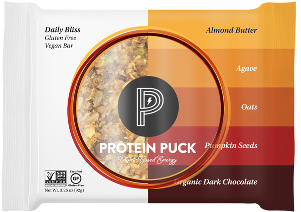 Daily Bliss Multi Pack Almond Butter Dark Chocolate 4 3 25oz Bar Protein Puck