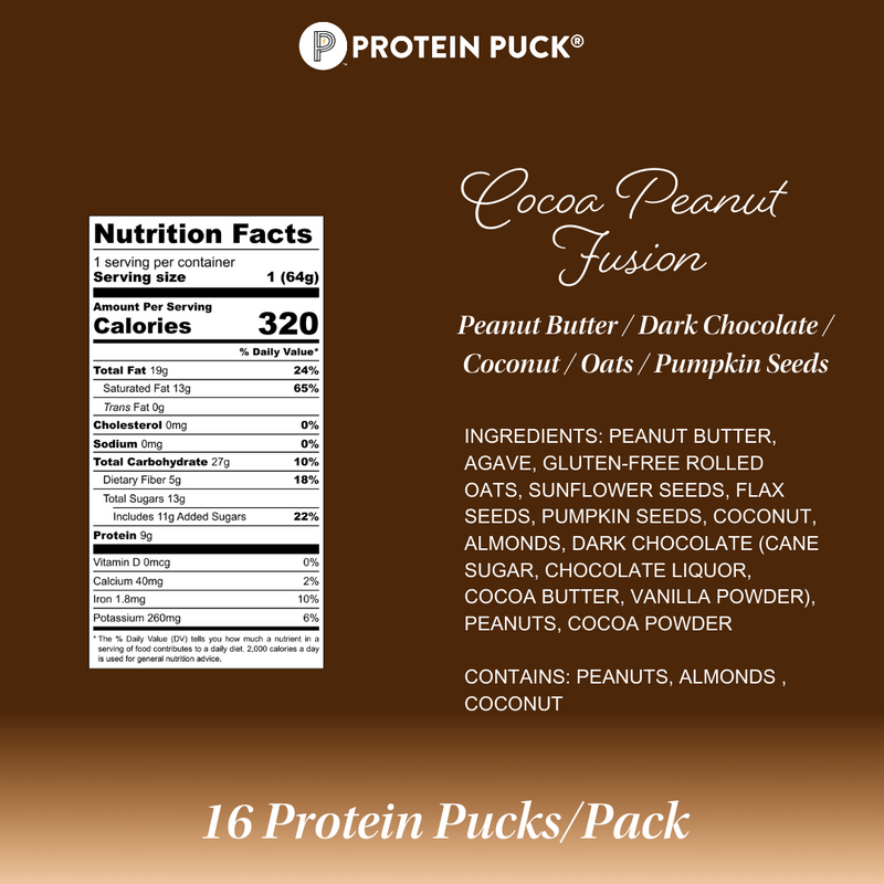Cocoa Peanut Fusion Single Serve (Peanut Butter, Chocolate) (16 - 2.25oz Bars)