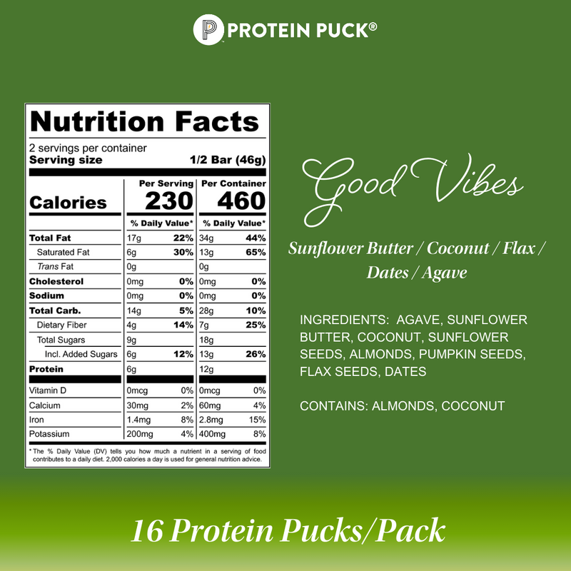 Good Vibes (Coconut, Almond, Sunflower) (16 - 3.25oz Bars)