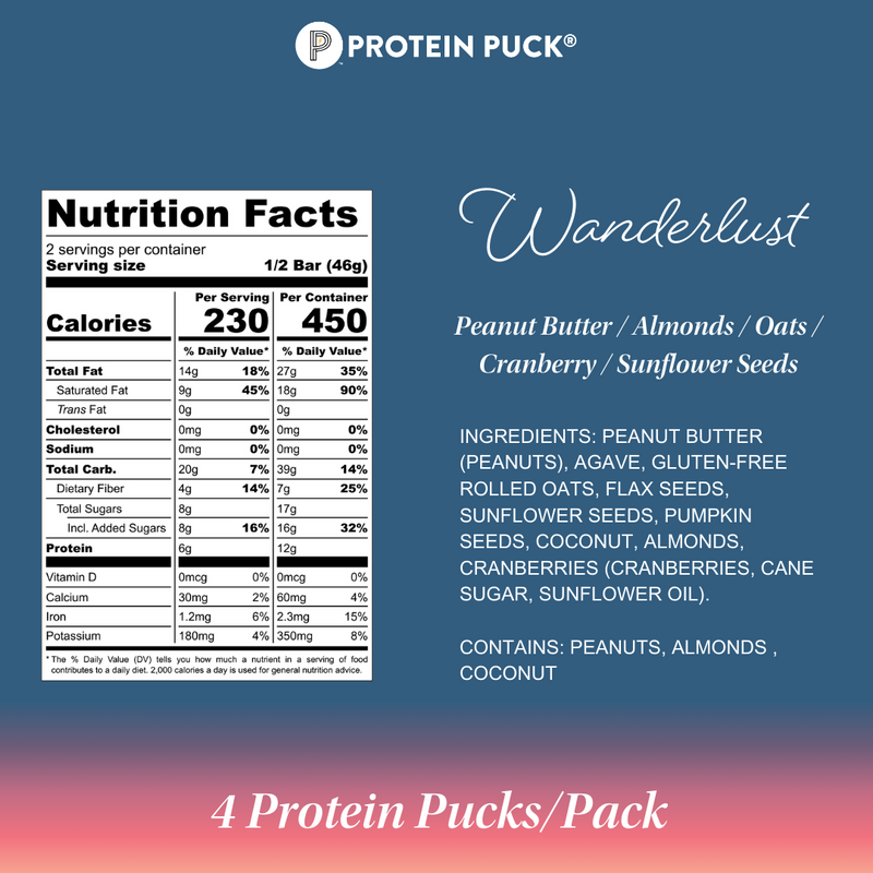 Wanderlust Multi-Pack (Peanut Butter, Oats, Cranberry) (4 - 3.25oz Bars)