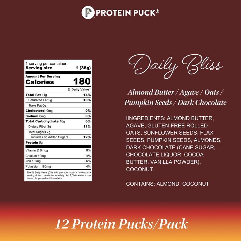 Daily Bliss Mini (Almond Butter, Dark Chocolate) (12 - 1.34oz Bars)