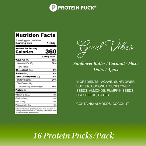 Good Vibes (Coconut, Almond, Sunflower) (16 - 2.25oz Bars)