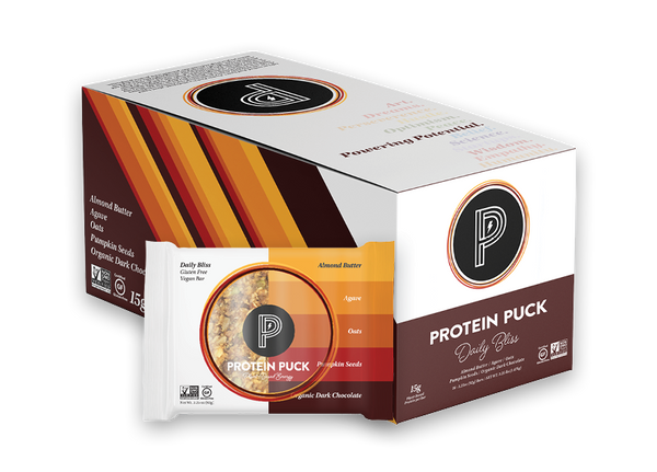 Daily Bliss (Almond Butter, Dark Chocolate) (16 - 3.25oz Bars) - Protein Puck