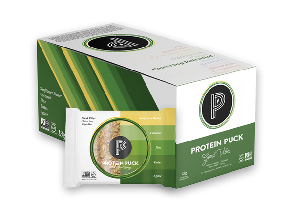 Good Vibes (Coconut, Almond, Sunflower) (16 - 3.25oz Bars) - Protein Puck