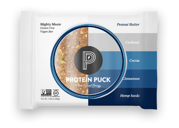 Mighty Moxie (Cocoa, Cashew, Cinnamon) (16 - 3.25oz Bars) - Protein Puck